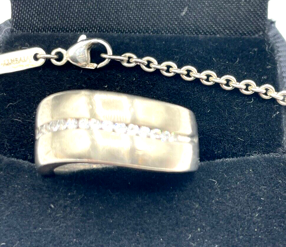 Viventy Bernd Berger Set 925 Silber Ring Bandring + Kette mit Anhänger Zirkonia2