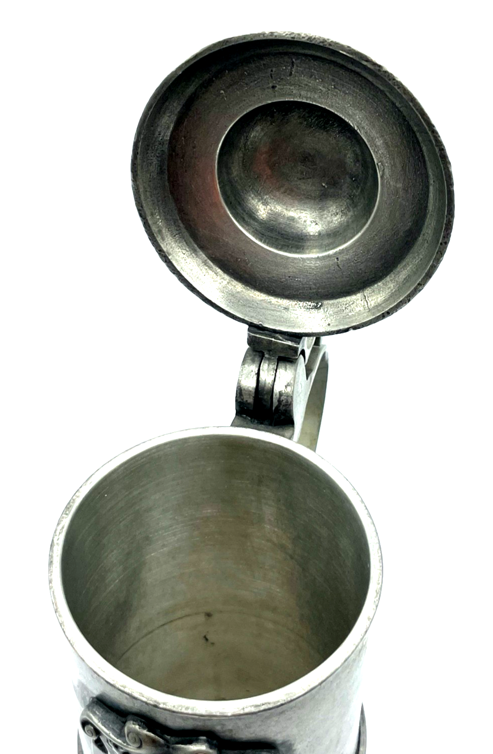 GILDE  Zinn Deckel Kanne Deckelkrug Schank Krug H 28 cm Antikstil Löwe Wappen3