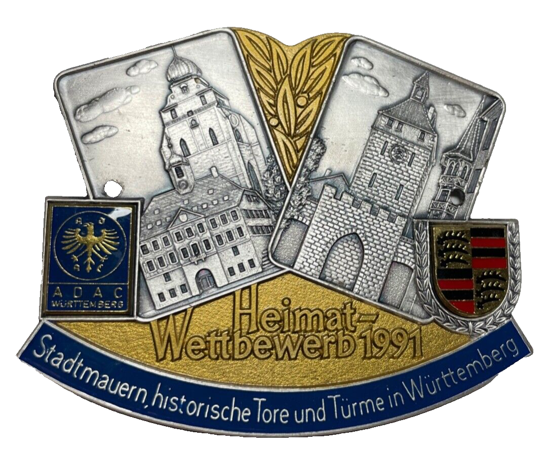 ADAC Heimatwettbewerb 1991 Württemberg Automobil Auto Plakette Car Badge0