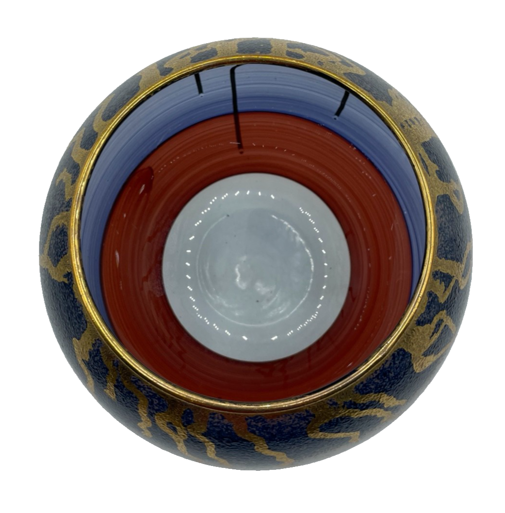 Attraktive vintage Studio Glaskunst Vase AMADEO signiert Ø 16,5 cm H 16,5 cm6