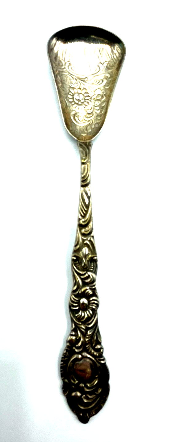 Antik  800 Silber Zuckerlöffel Vorleger Historismus L 15 cm style rocaille gepfl0