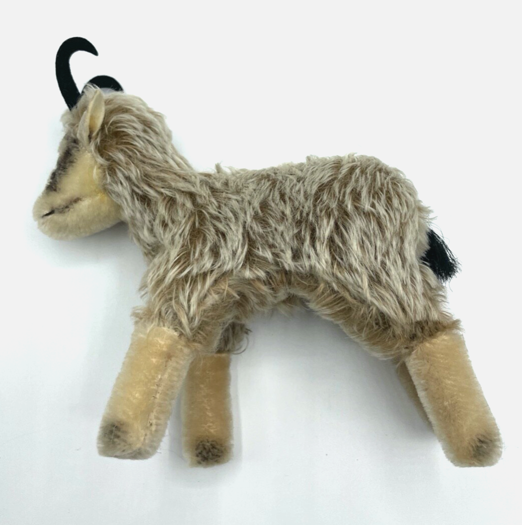 Vintage Steiff Mohair Ziege Gemse ? H 17 cm L 17 cm gepflegt mit Schildchen6