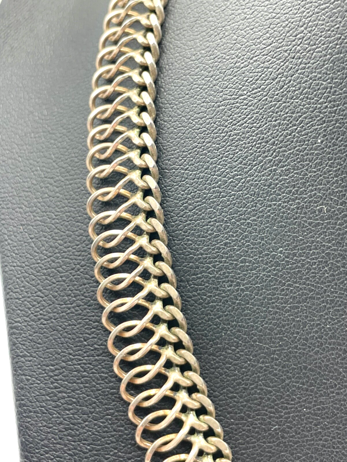 Vintage Design Silber Kette 835 FBM Collier 70er J Längenverstellbar bis 47,5cm2
