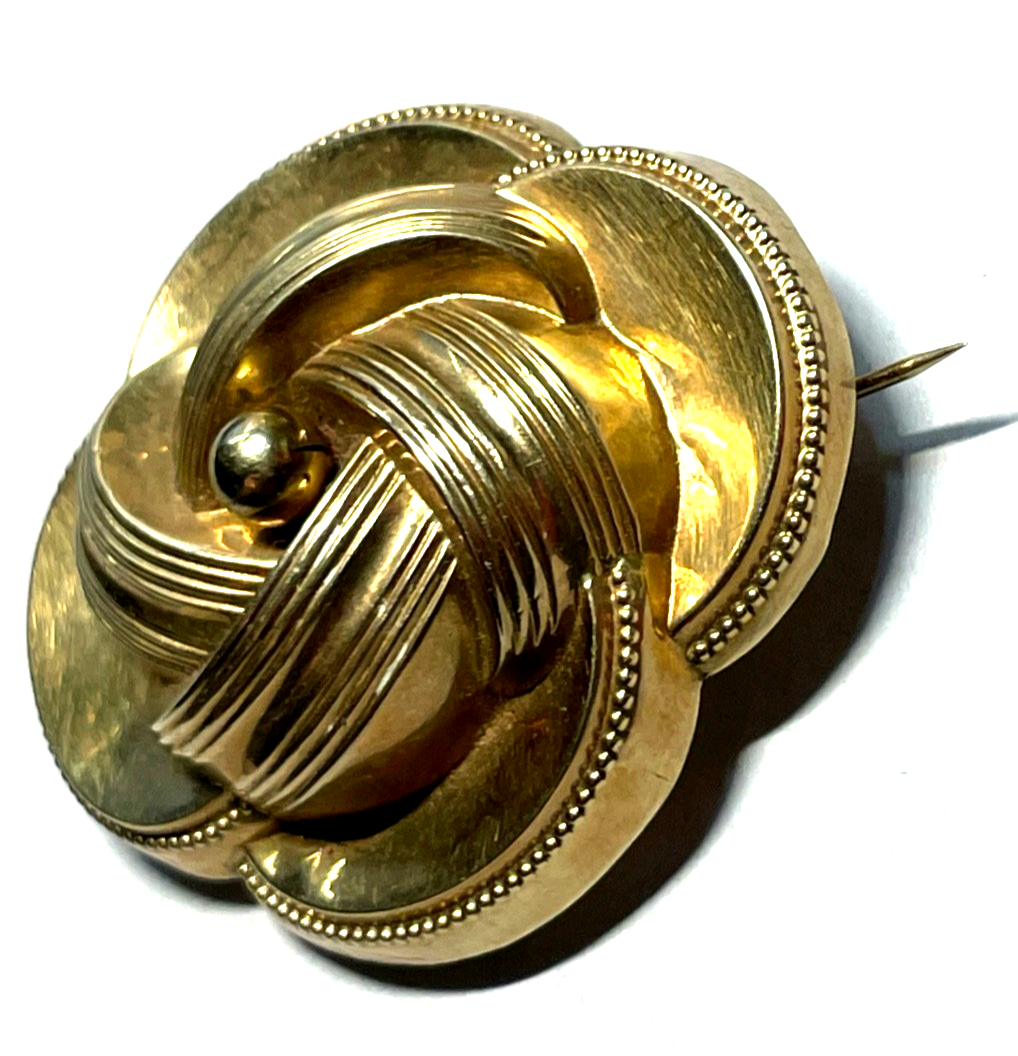 Antik Biedermeier große 8 K Gold 333 Brosche oder Anhänger hohl Echtgold geprüft4