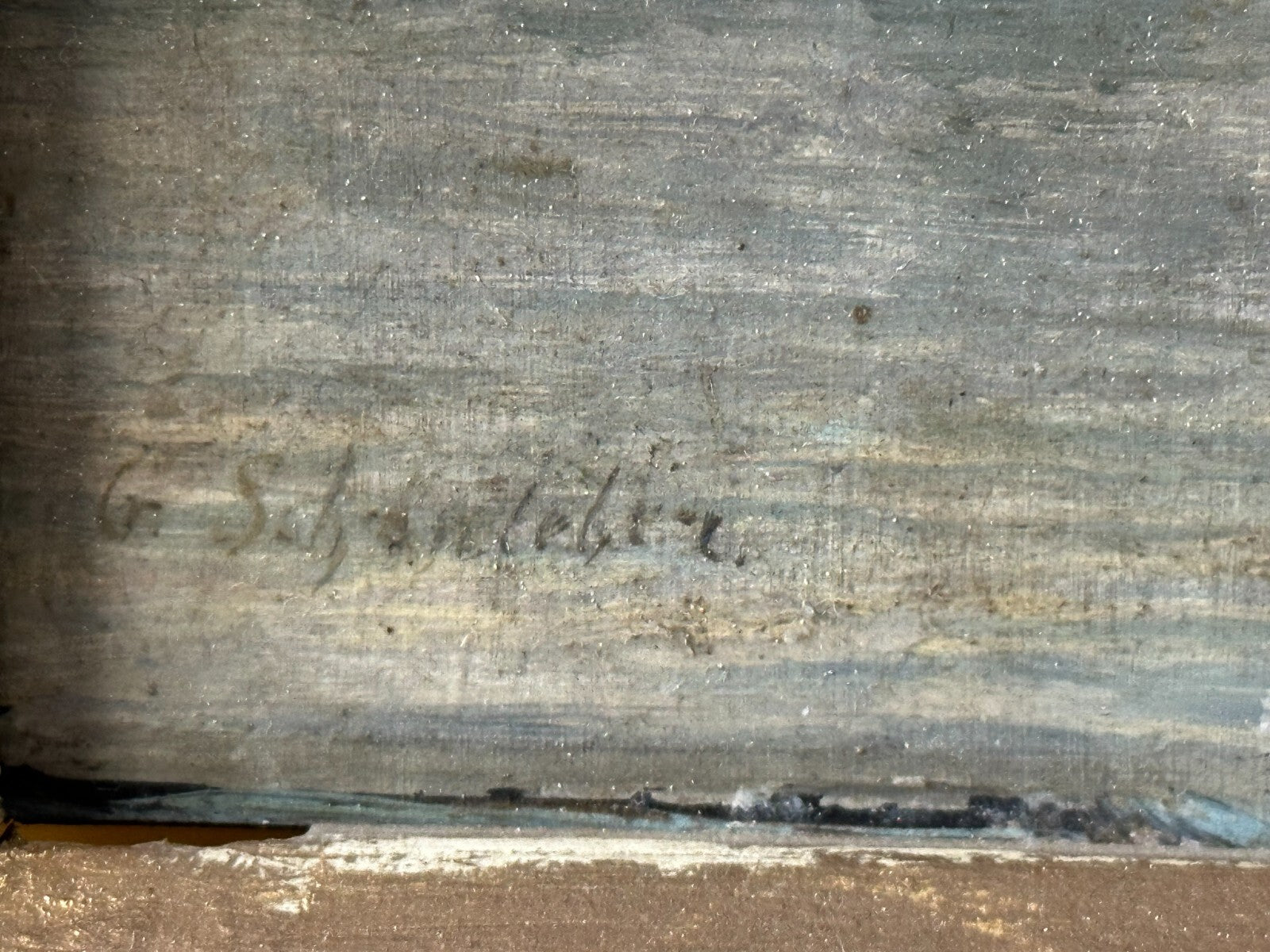 Öl auf Holzplatte - Blick auf Rotterdam um 1890/1900 - Gustav Schönleber - sign.12