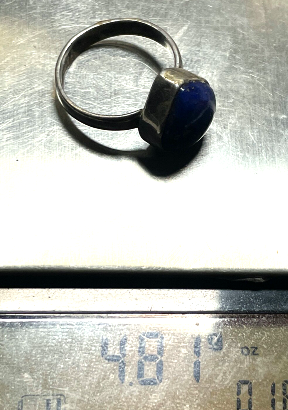 925 Silber Ring Lapislazuli Cabochon Ø 19 mm RG 60 solide Qualität unisex gepfl.6