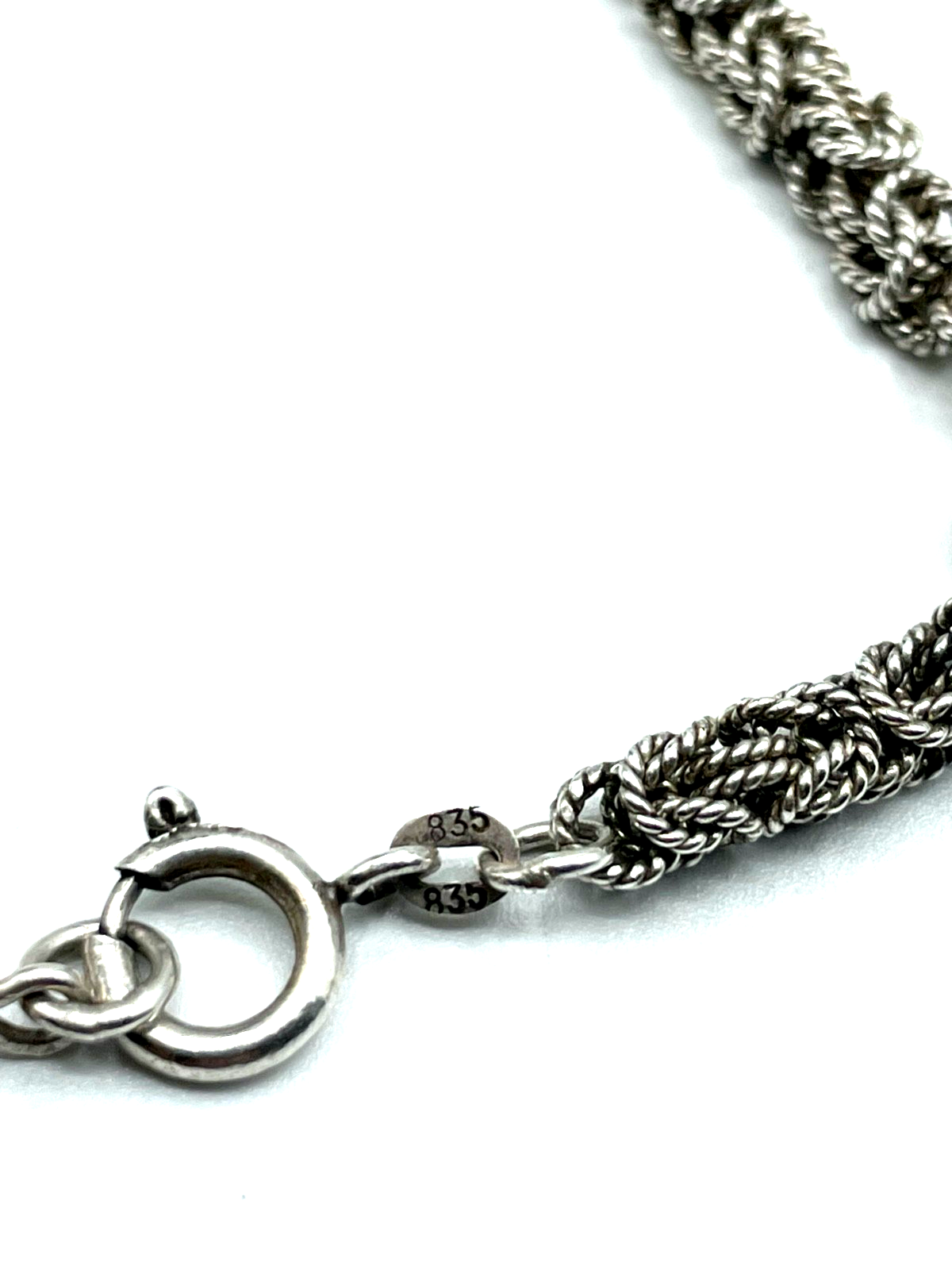 Extrem apart Königskette mit Kugeln 835 Silber 84,5 cm Ø 5 mm Handarbeit vintage5