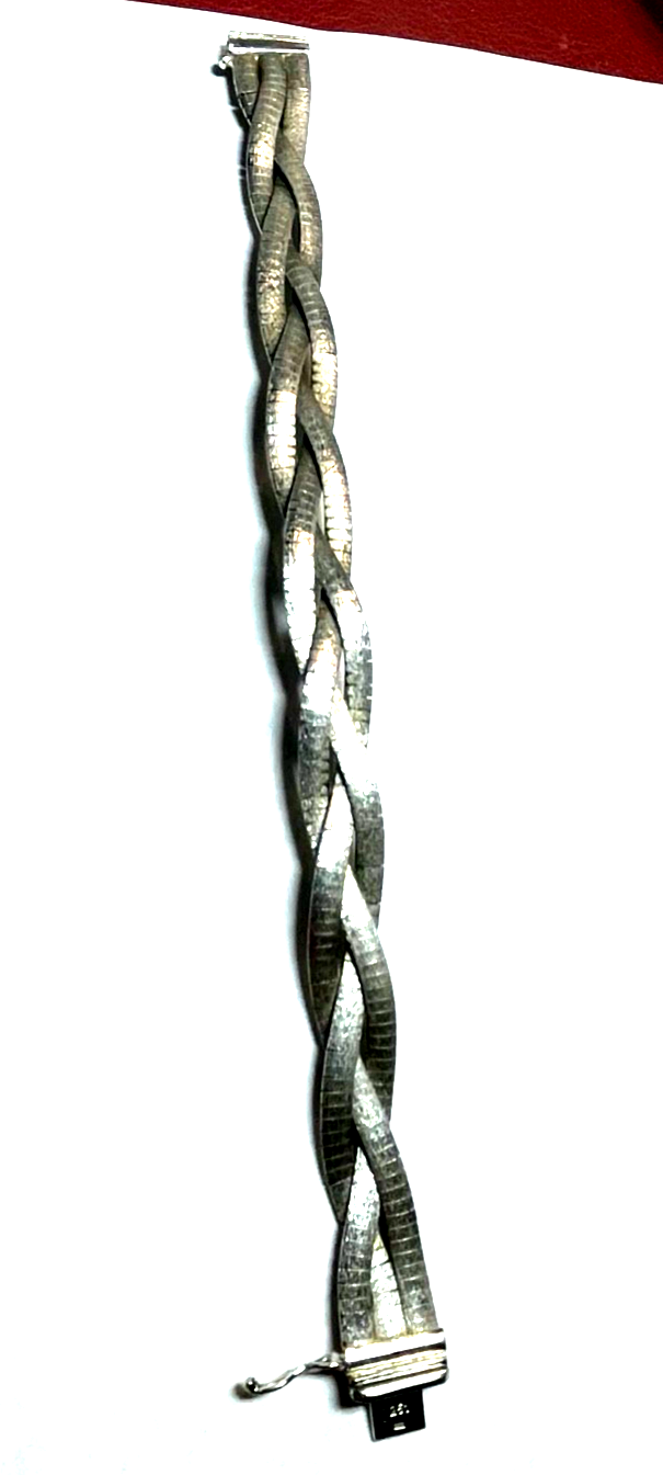 Solides 800 BG Silber Armband geflochten + Struktur Klassiker L 18,5 Handarbeit9