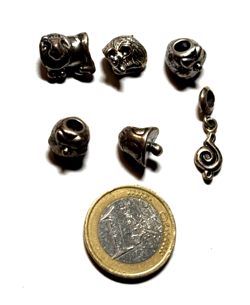 6 verschiedene 925 Silber Beads Charm Anhänger Silberanhänger gemischt neu3