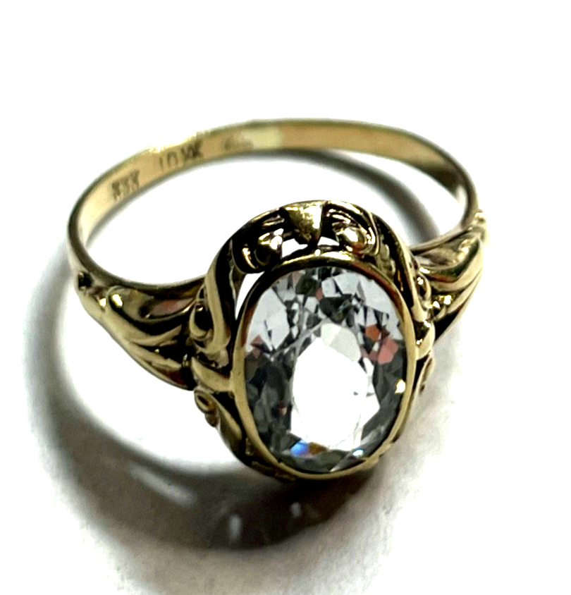 Antik 333 Gold 8 K Aquamarin Ring Ø 17,2 mm RG 54 Juwelier Qualität gepfl.6