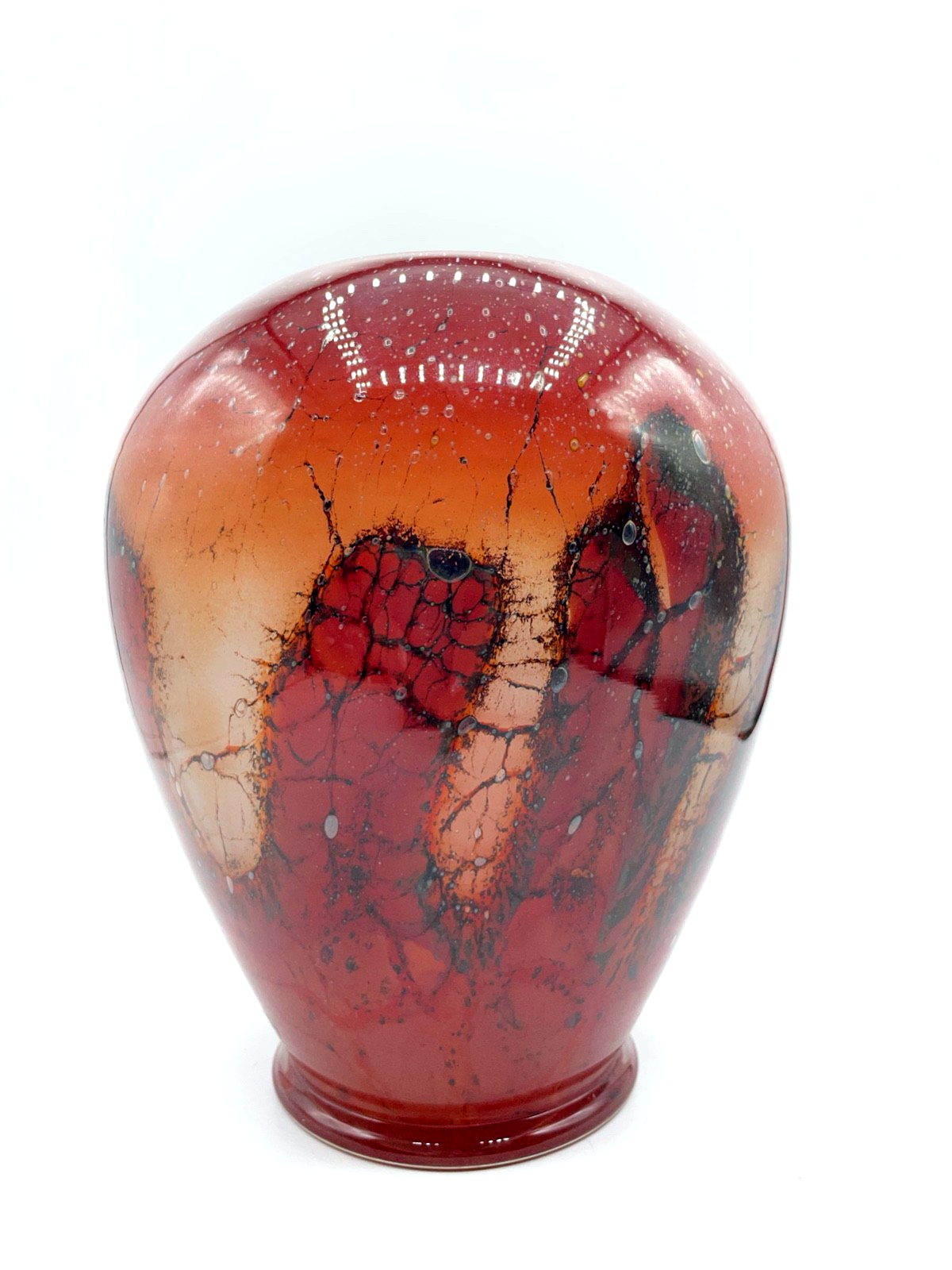 Antik WMF IKORA Glas Wiedmann  1A Zustand intensiv rot Vase0