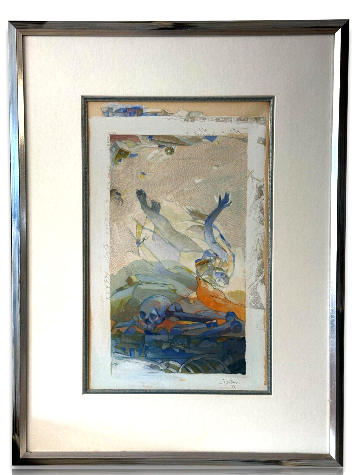 Tempera auf Papier - 'Botschaft der Nacht und des Windes' - Jorge Ponce 19870