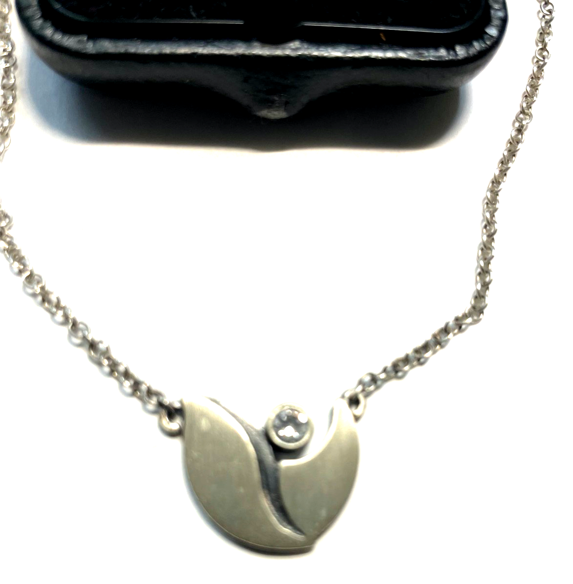 Sten &Laine Finnland 925 Silber Bergkristall Set Halskette Collier + Ohrstecker1