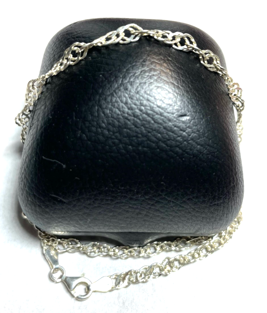 Klassische unisex Singapur Halskette 925 Silber Kette L 45 cm B 4 mm wie neu0
