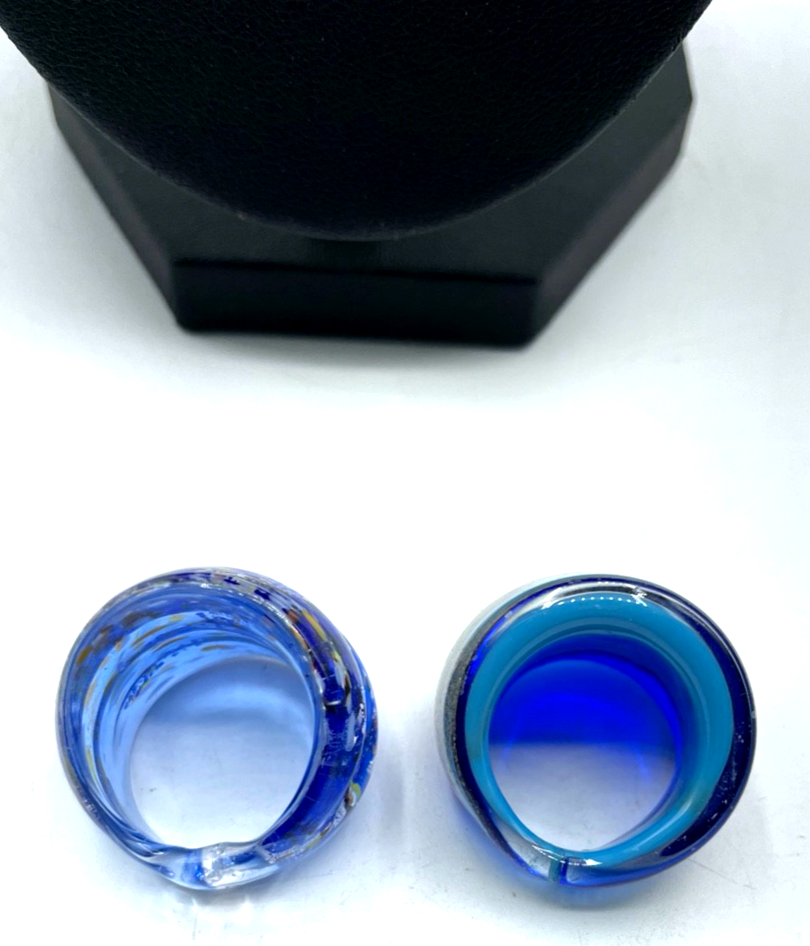 Vintage Handarbeit Murano Glas Schmuck 2 Ringe 2 Anhänger sehr gepflegt2