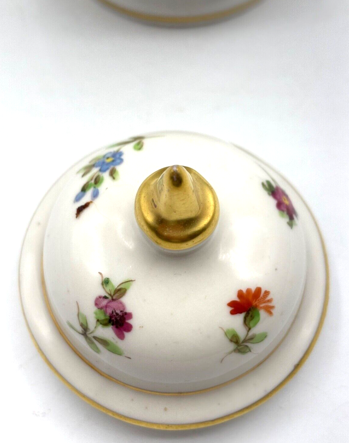 Seltene alte Ludwigsburger Porzellan Deckelvase Urnenvase handbemalt H 18,5 cm4