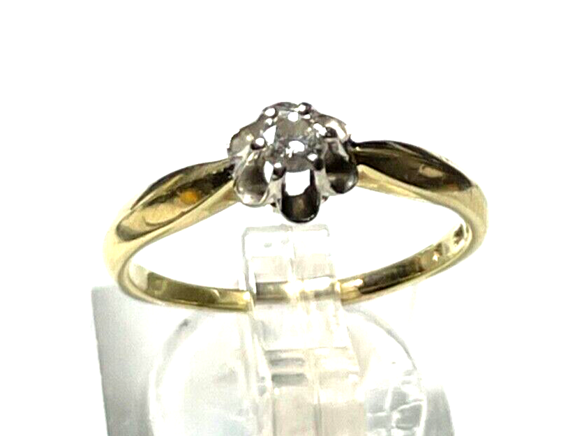 585 Gold 14 K Ring Vorsteckring Brillant 0,15 ct Ø 18,4 mm RG 58 Juwelier gepfl0