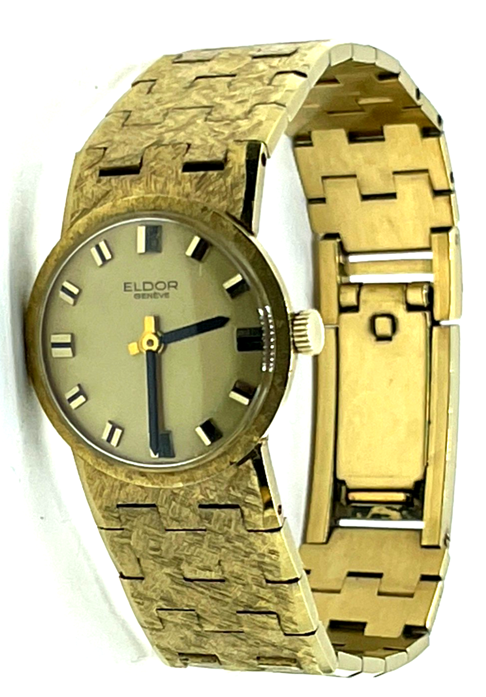 Vintage top gepflegt ELDOR Genéve Damen Armbanduhr Handaufzug Gold farbig 60er J0