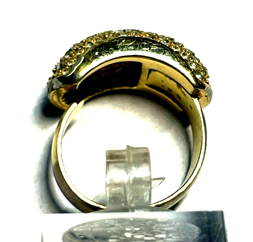 Vintage Grossé Cocktail Ring vergoldet offene Ringschiene wie echte Brillis6