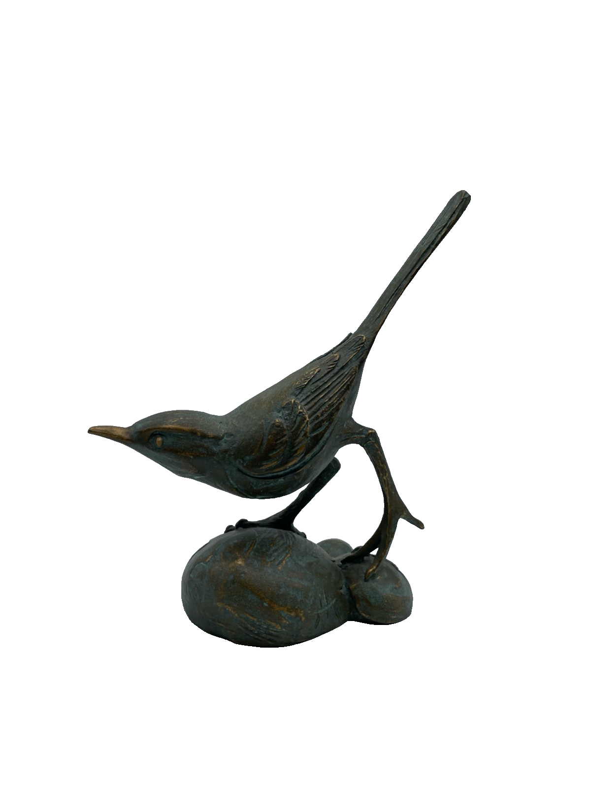 Strassacker Bronze Plastik mit Patina Vogel vollplastisch H 17 cm mit Stempel6