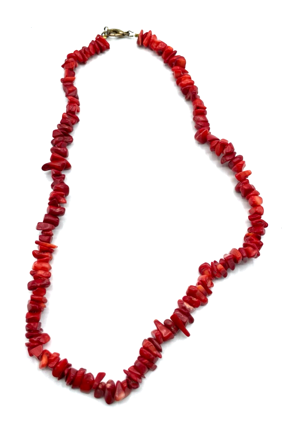 Vintage Korallenkette Stäbchen Koralle Collier L 51 cm knallrot B ca. 10 mm2