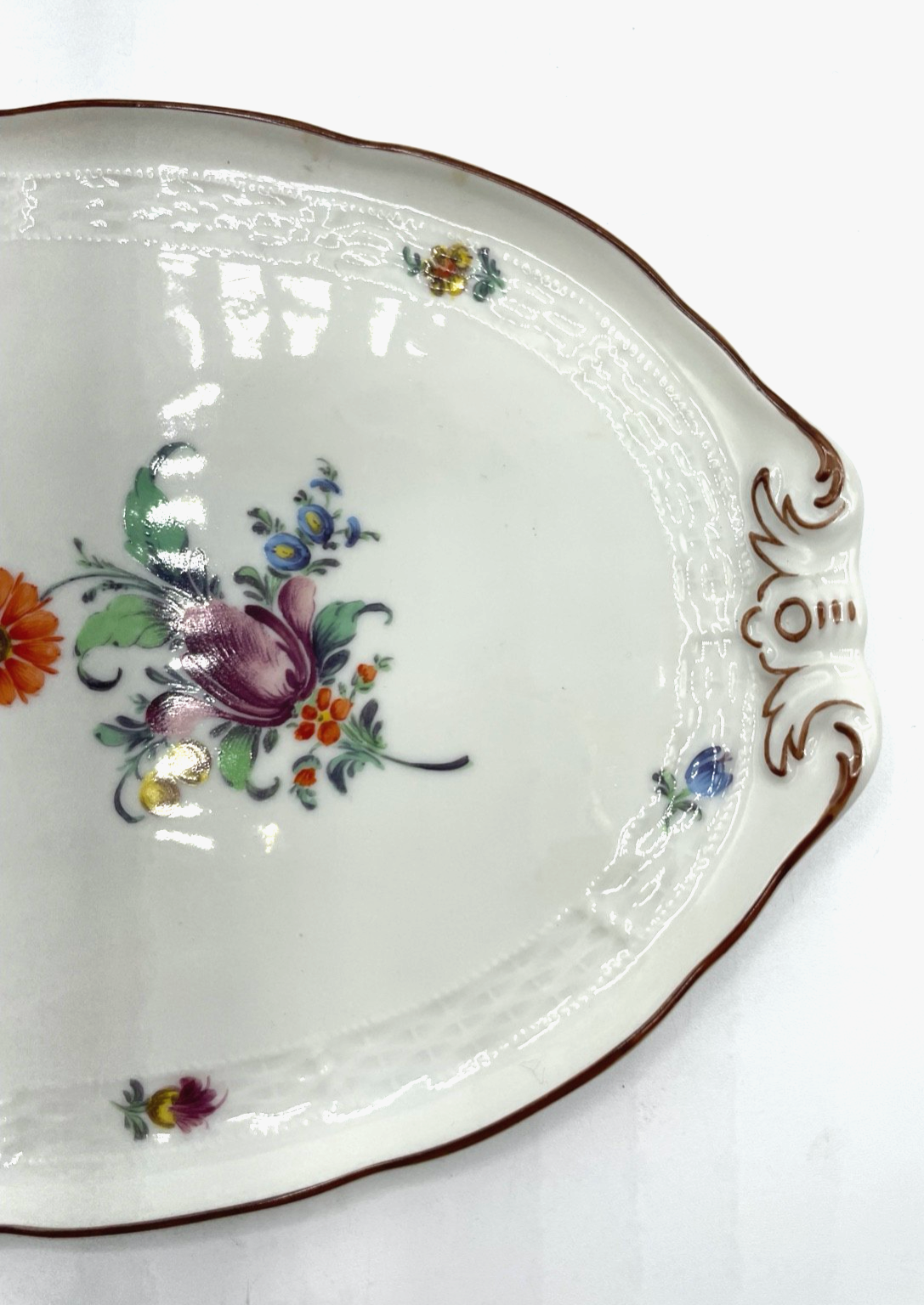 Antik Nymphenburg Porzellan Tablett handbemalt Konfekt Teller Petit Four Konfekt3
