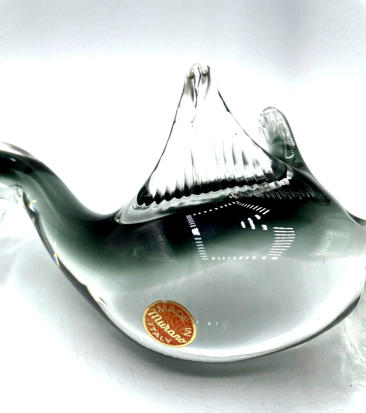 Midcentury Murano Glas Ente Glasfigur mit orig. Etikett H 20 cm groß 50er 60erJ7