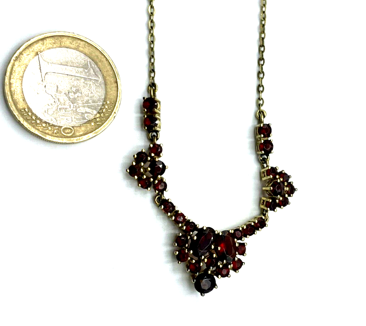 333 Gold 8 K Halskette Collier mit Granat Juwelier apart zeitlos Granatkette6