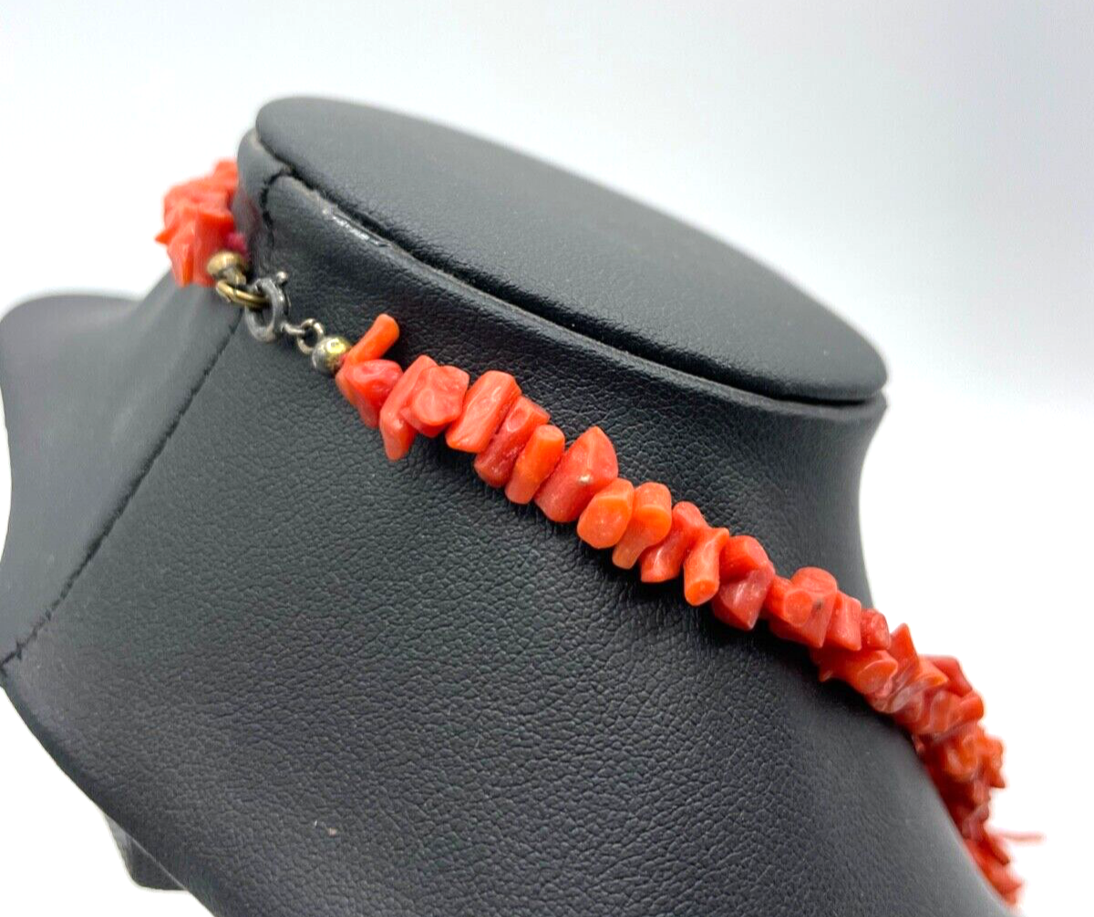 Vintage traumhafte Korallenkette Stäbchen Koralle Collier Verlauf L 52 cm B 45mm5