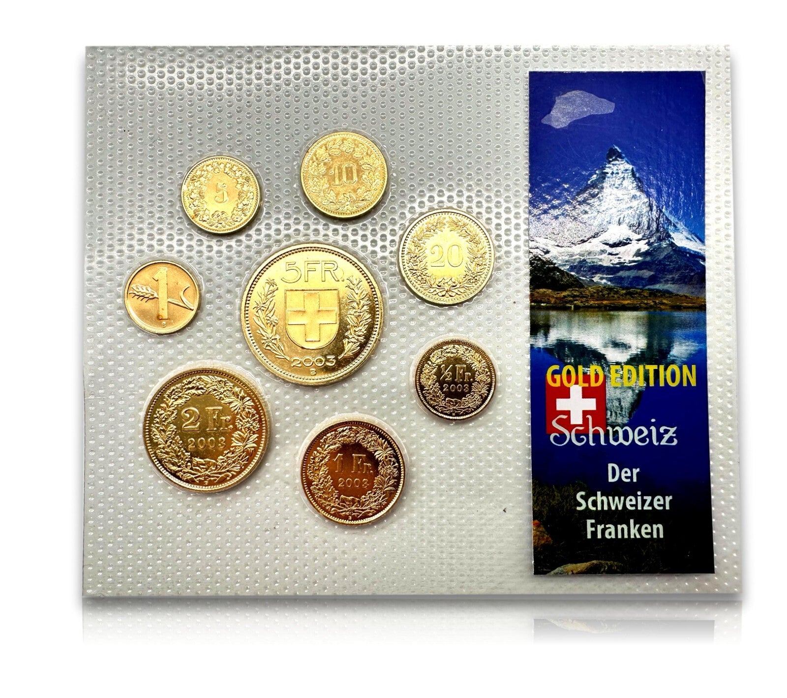Schweiz KSM Kursmünzsatz 2003 Franken - 24 ct vergoldet - Limitierte Edition2
