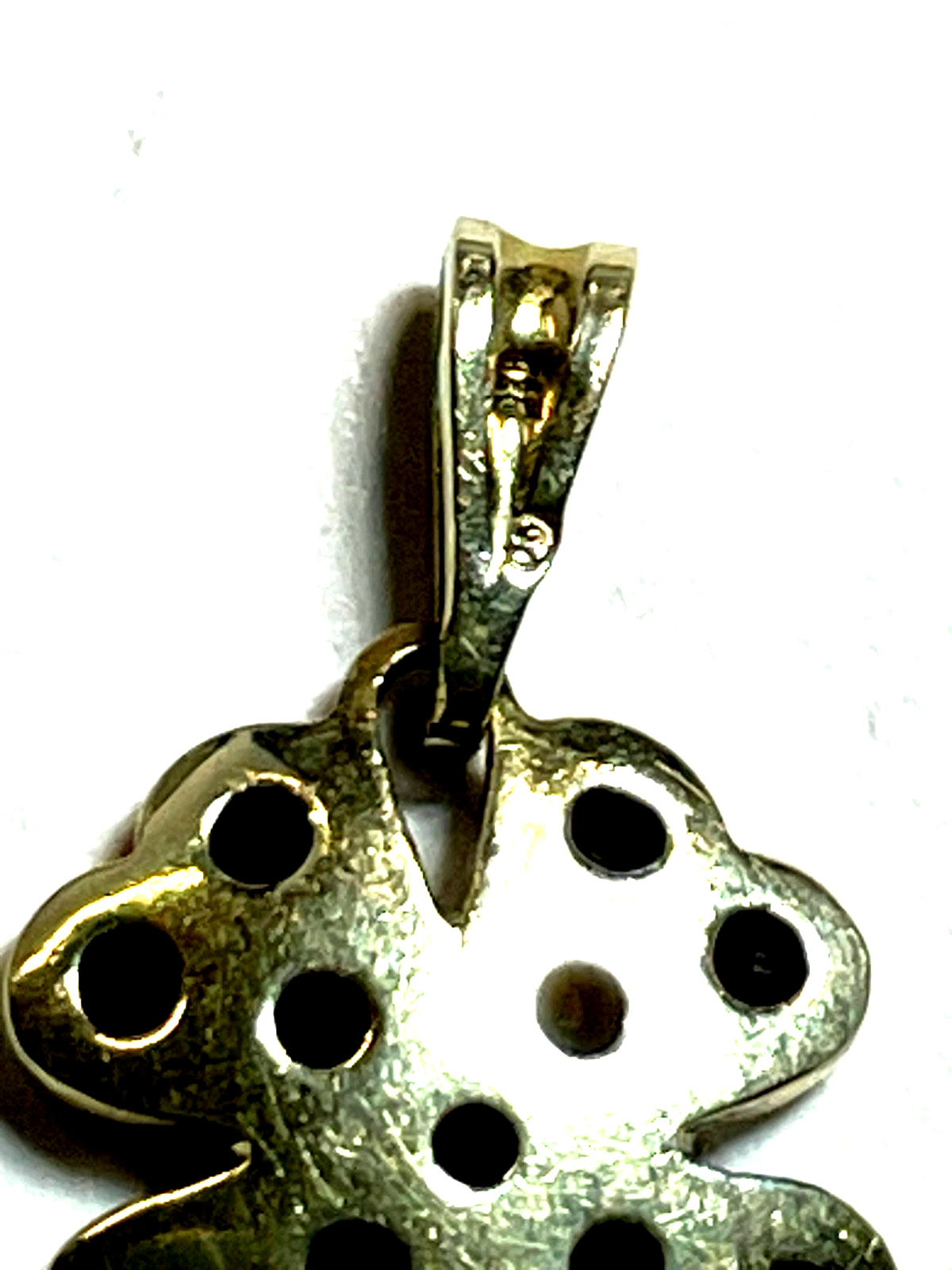 925 Silber vergoldet Granat Anhänger Kleeblatt sehr gepflegt shamrock Pendant5