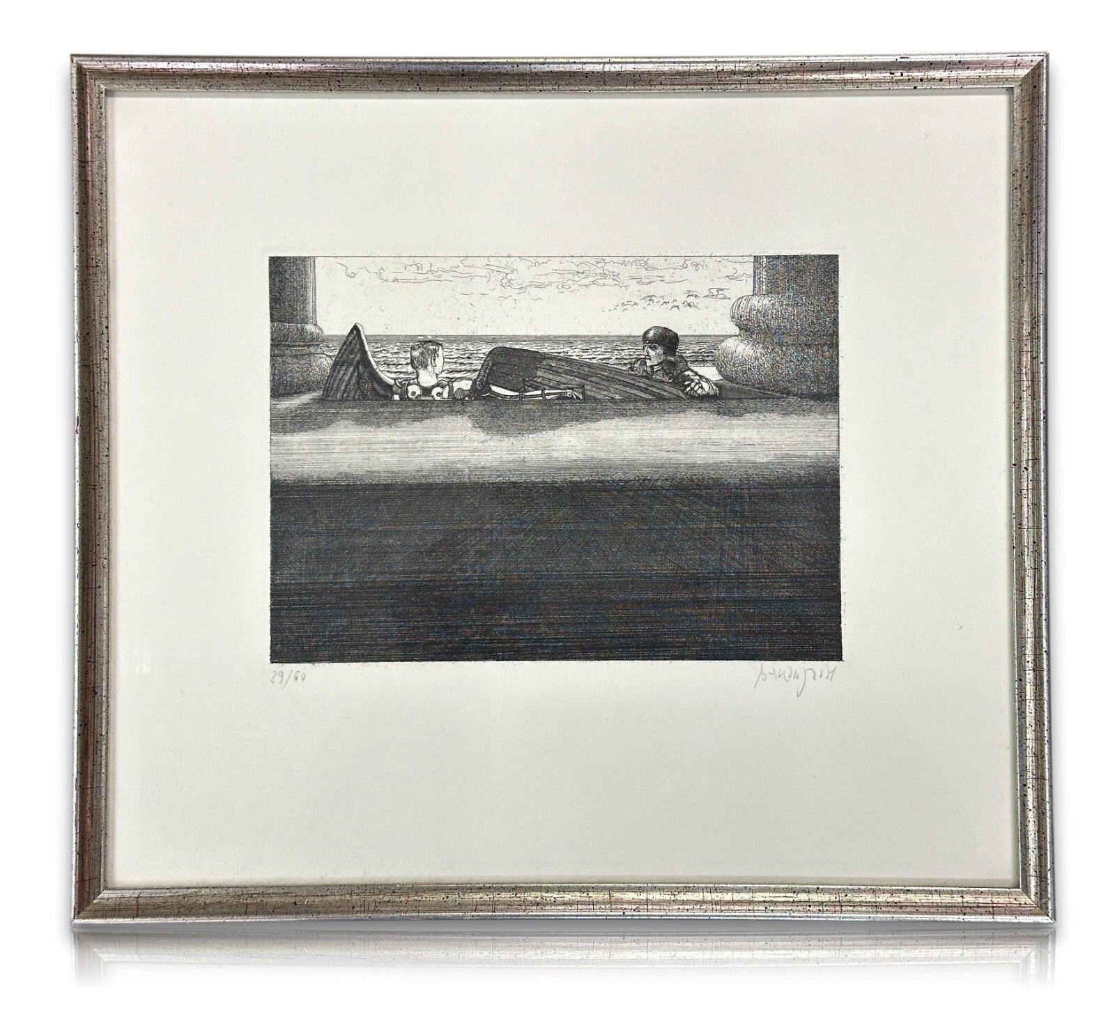 Moritz Baumgartl 1934-2024 - Radierung - 'Die Entlassung/Flugvorbereitung' 19790
