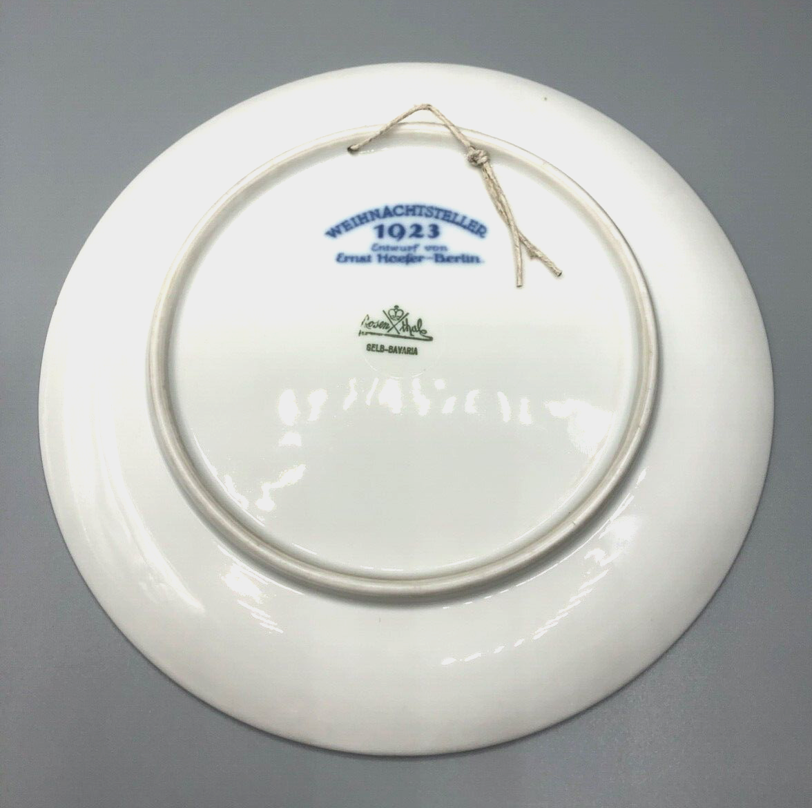 Rosenthal Weihnachtsteller 1923 Entwurf Ernst Hoefer Berlin  1A Zustand Ø 21 cm3