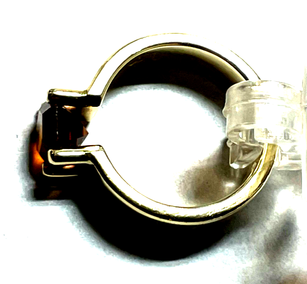 14 K 585 Gold massiver Ring Unikat mit Madeira Citrin Juwelier  Ø 17,5 mm RG 553