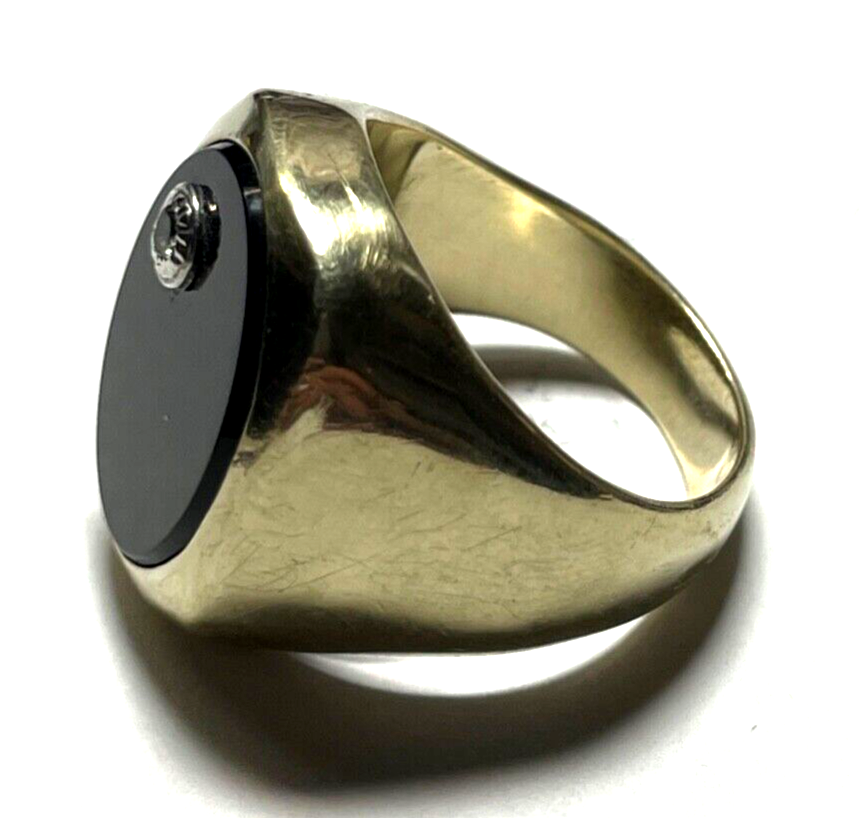 333 Gold 8 K Herrenring Ring Siegelring Onyx solide Juwelier Qualität Ø 18 mm7