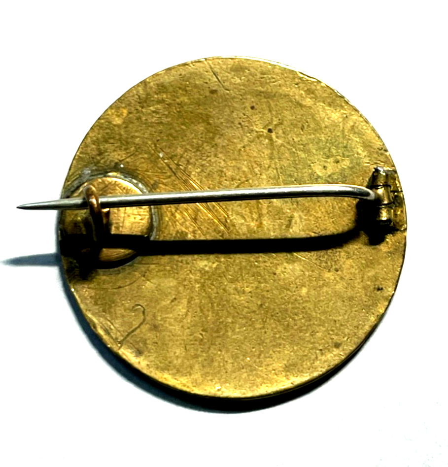 Antik feine Emaille Handarbeit Brosche vor 1900 Frankreich ? Ø 33 mm Historismus4