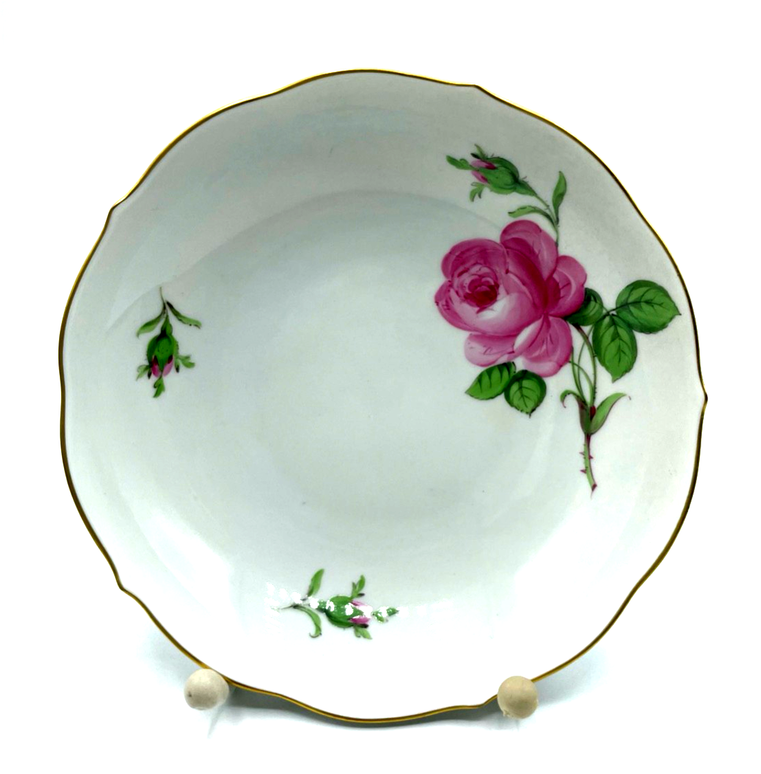 Antik Meissen Porzellan Schälchen Schale Meissner Rose Wildrose Ø 14,3 cm H 3 cm1