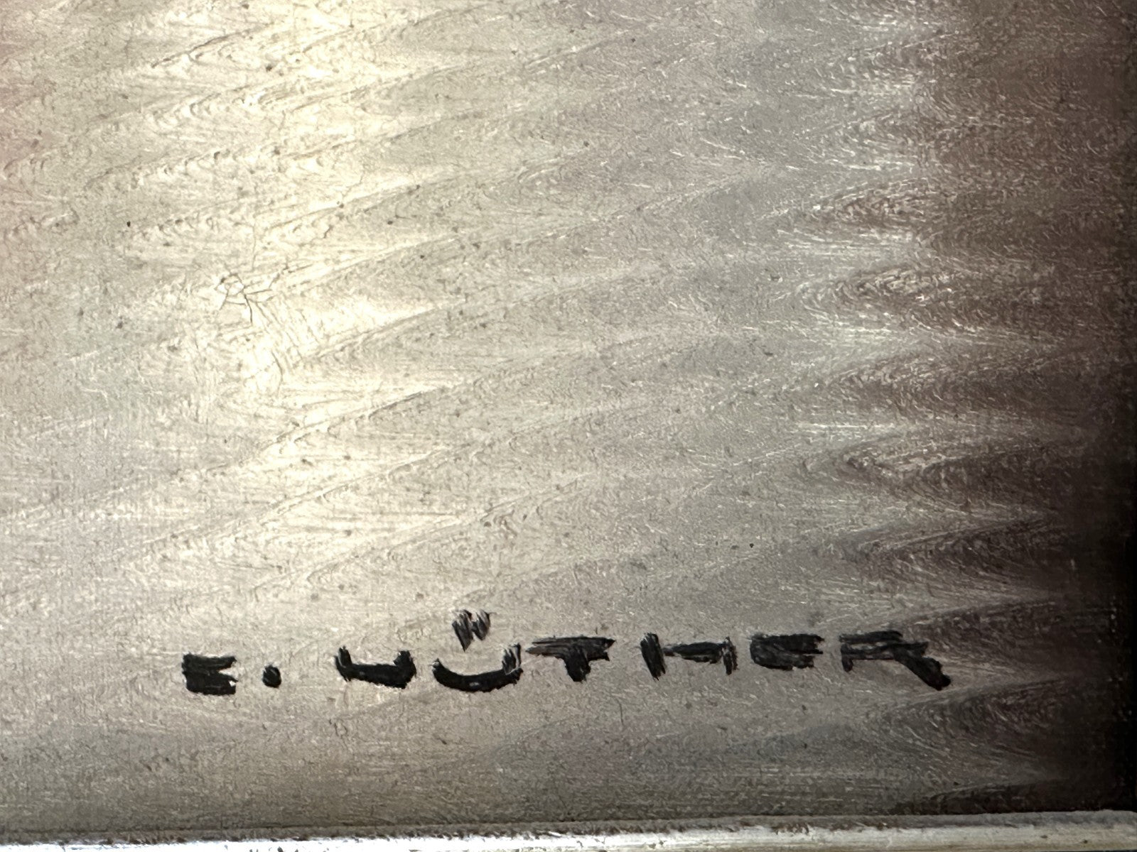 Elsbeth Huther - Öl auf Leinwand - Alpen Bergsee Almhütte - signiert - gerahmt11
