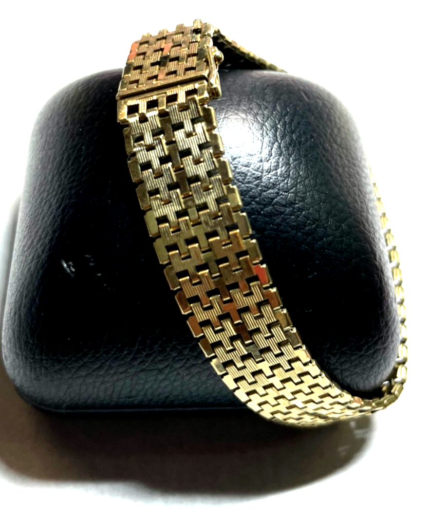 333 Gold 8 K Gelbgold Armband Teppicharmband L 19,5 cm B 12 mm sehr gepflegt0