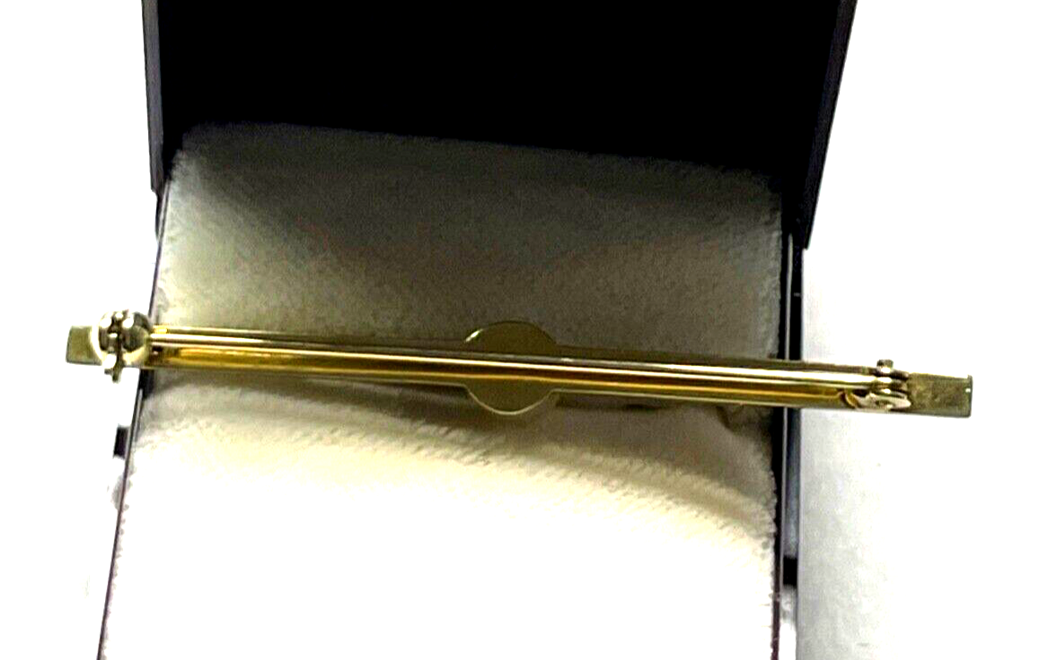 333 Gold 8K Gelbgold klassische Stabbrosche Anstecknadel mit echter Perle 23