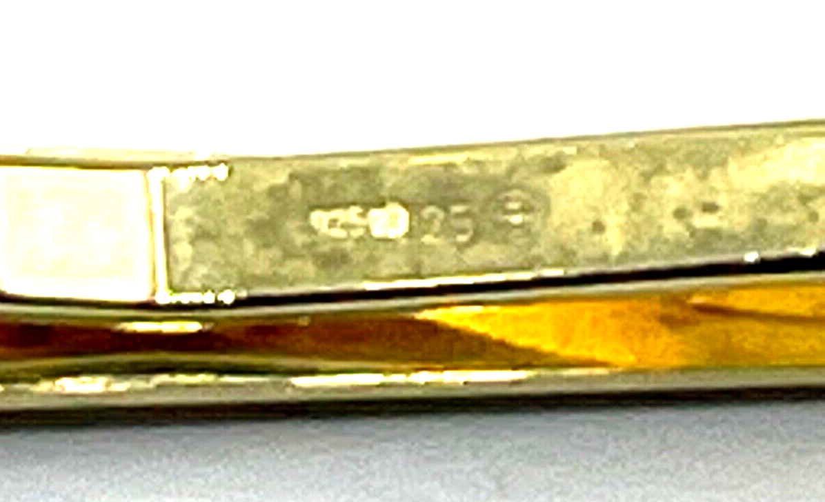 925 Silber teilvergoldet Krawattenklammer Krawattenhalter F. Scheuerle Juwelier4