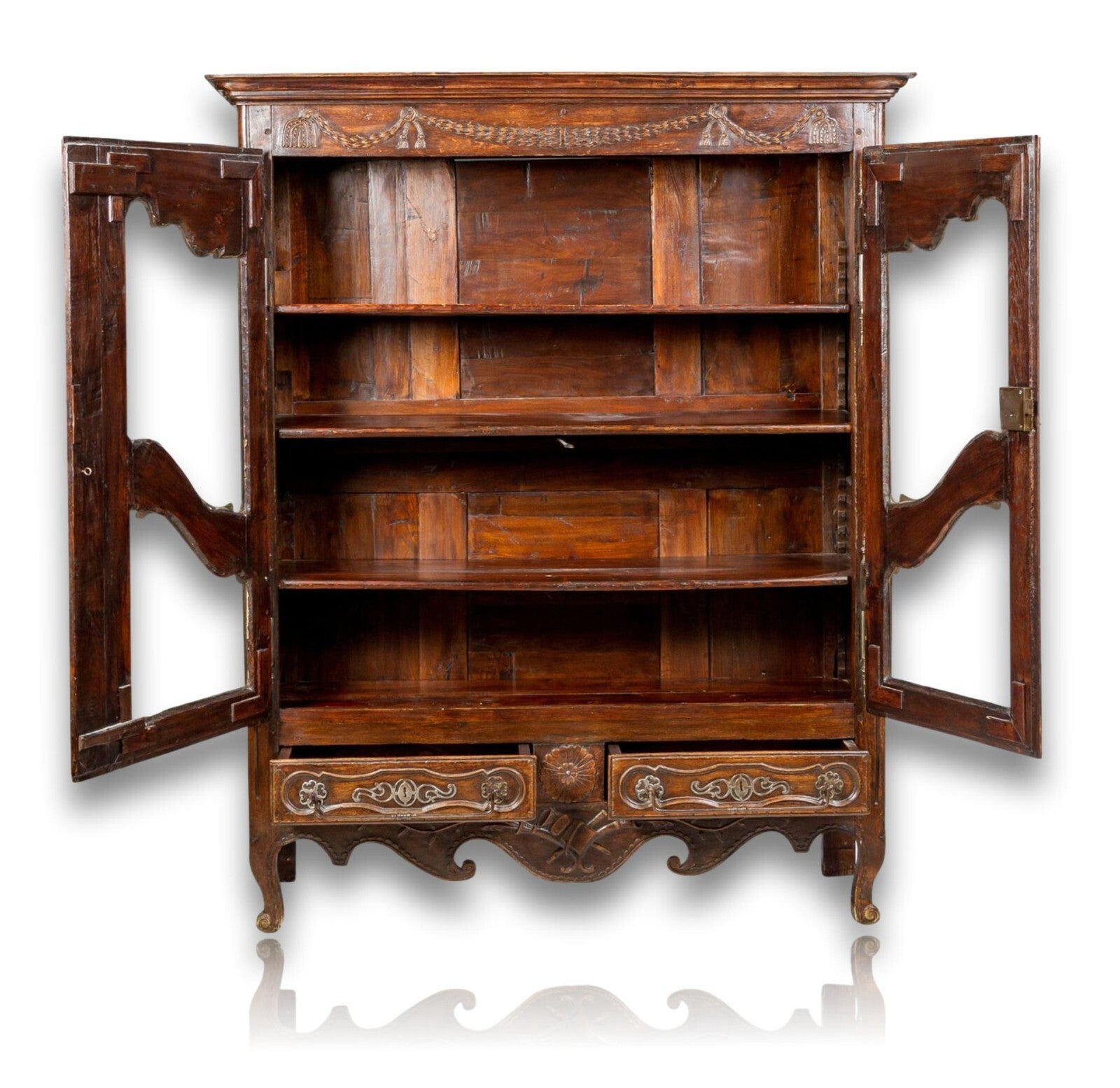 zweitüriger Lothringer Schrank - Vitrinenschrank - um 1780/90 - Eiche massiv1