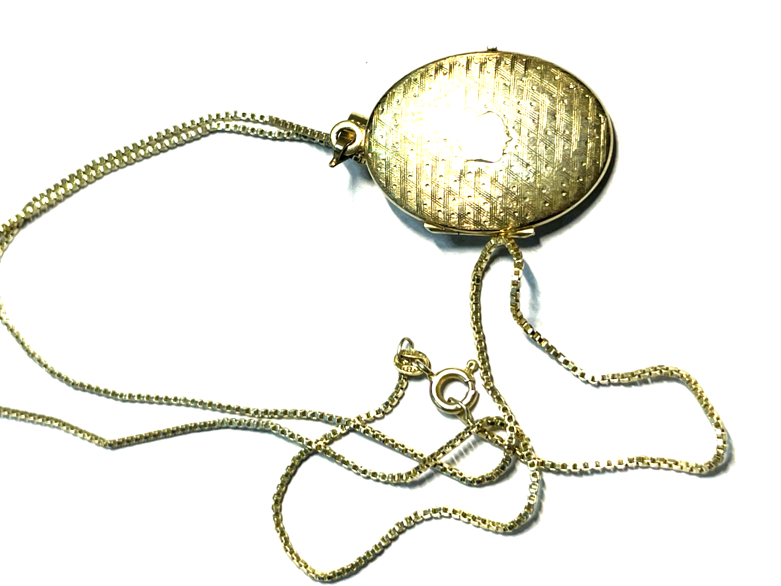 Vintage 925 Silber vergoldet Medaillon an 60 cm Venezianer Kette top gepflegt4