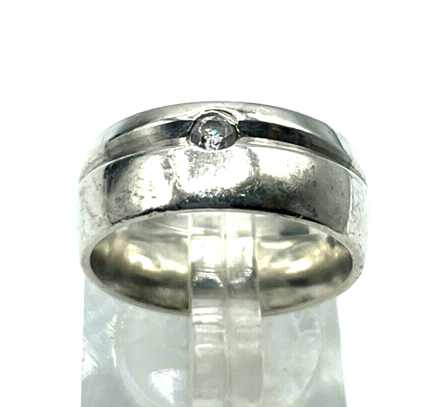 Viventy Bernd Berger 925 Silber Ring Bandring Zirkonia RG 53 Handarbeit B 8 mm7