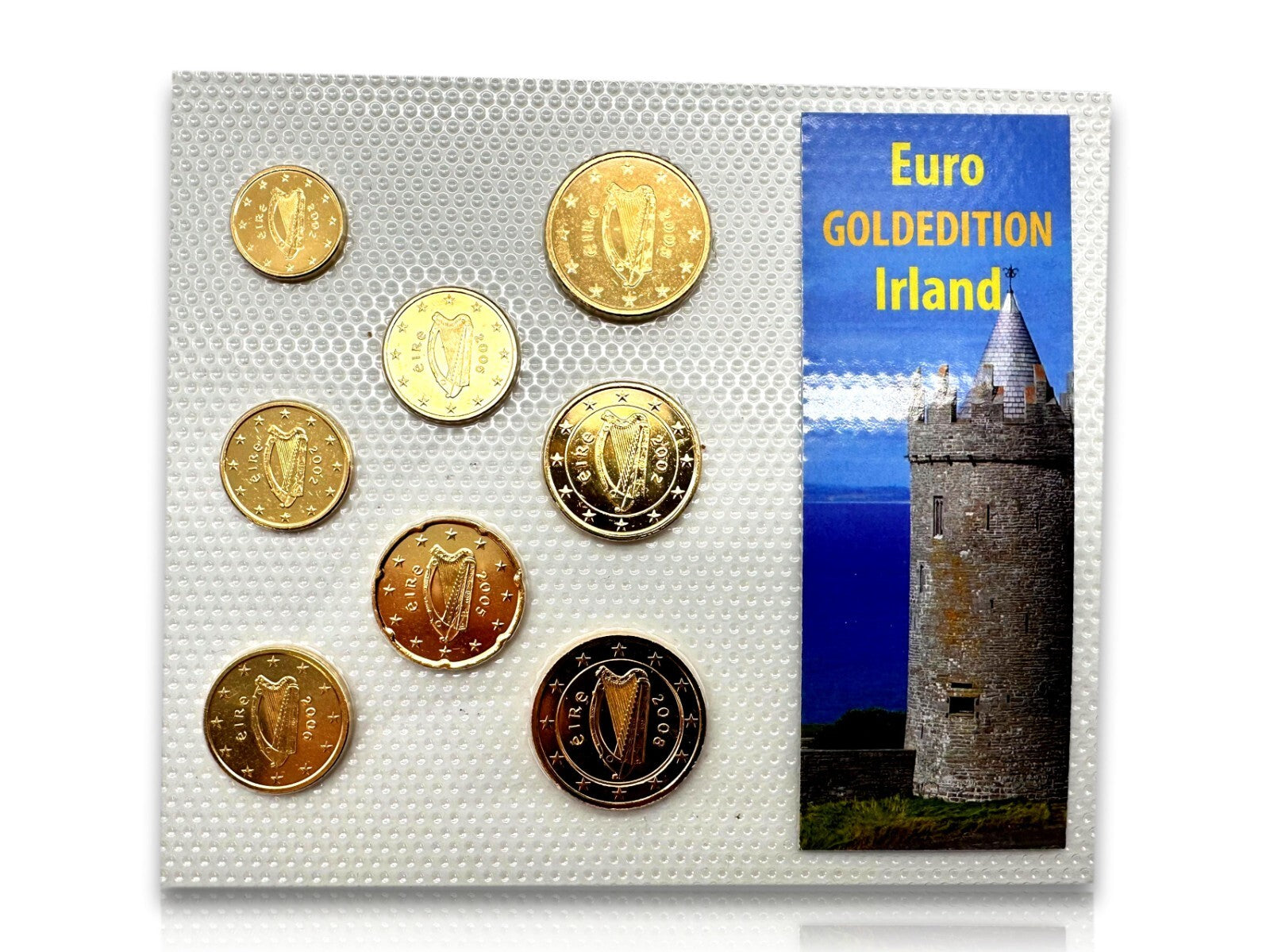 Irland KSM Kursmünzsatz 2002-2008 Euro € - 24 ct vergoldet - Limitierte Edition2