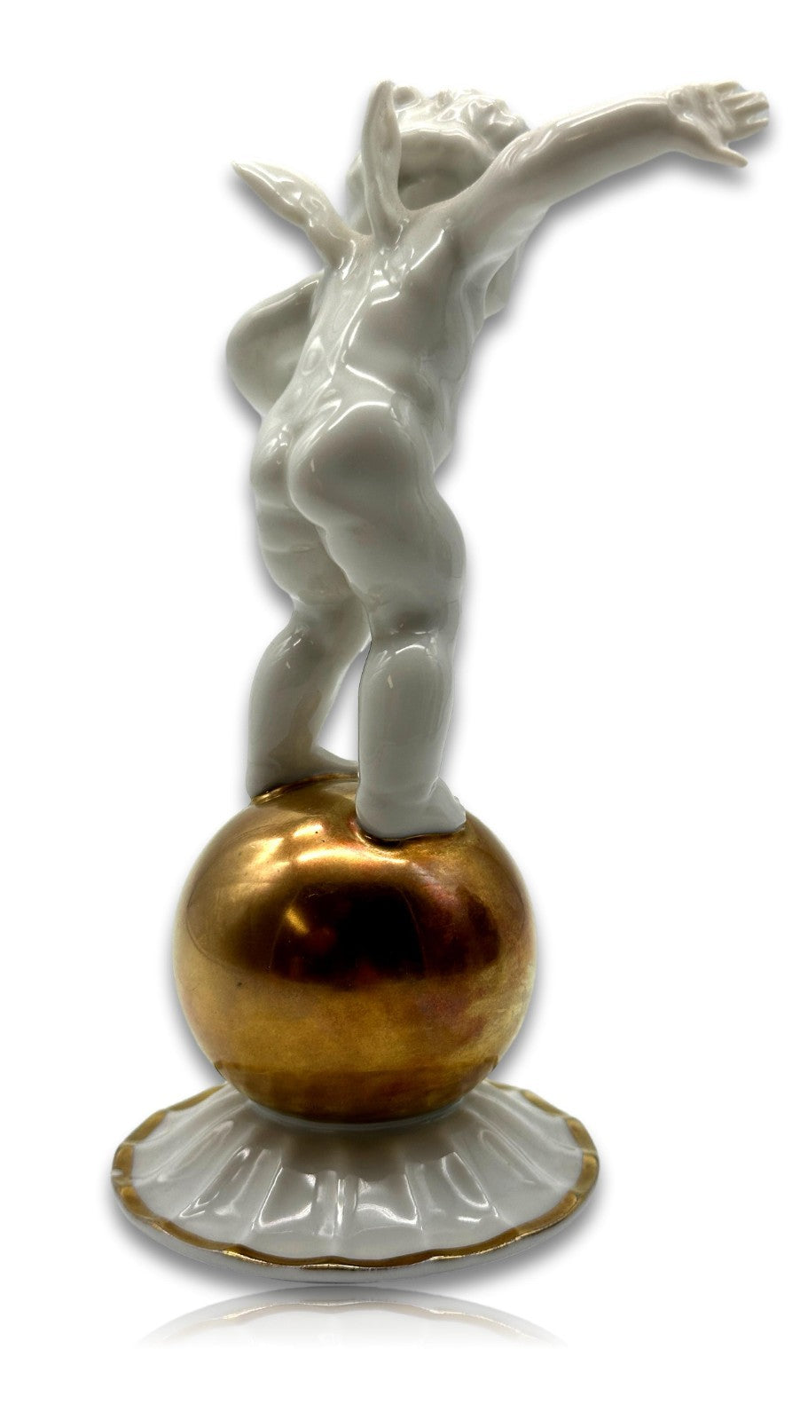 Hutschenreuther Putto auf goldener Kugel – Entwurf Karl Tutter - signiert5