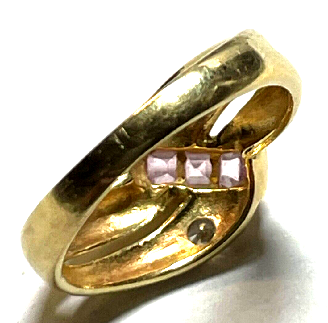 Moderner 750 Gold 18 K Ring Morganit + Moissanit  Ø 17 mm RG 53 Juwelier 3,5 Gr.7