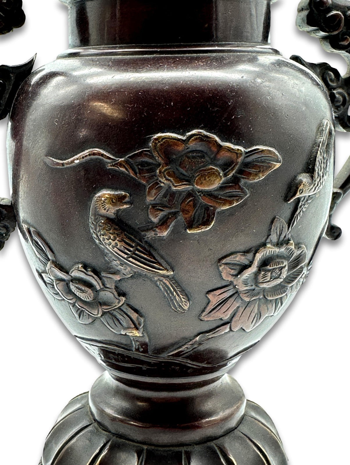 Japan Koro Räuchergefäß Bronze - Meiji um 1900 - Shishi-Deckel - Lotos-Sockel7