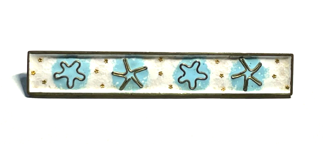 Vintage Perli Handarbeit Emaille Metall Brosche Anstecknadel sehr gepflegt6