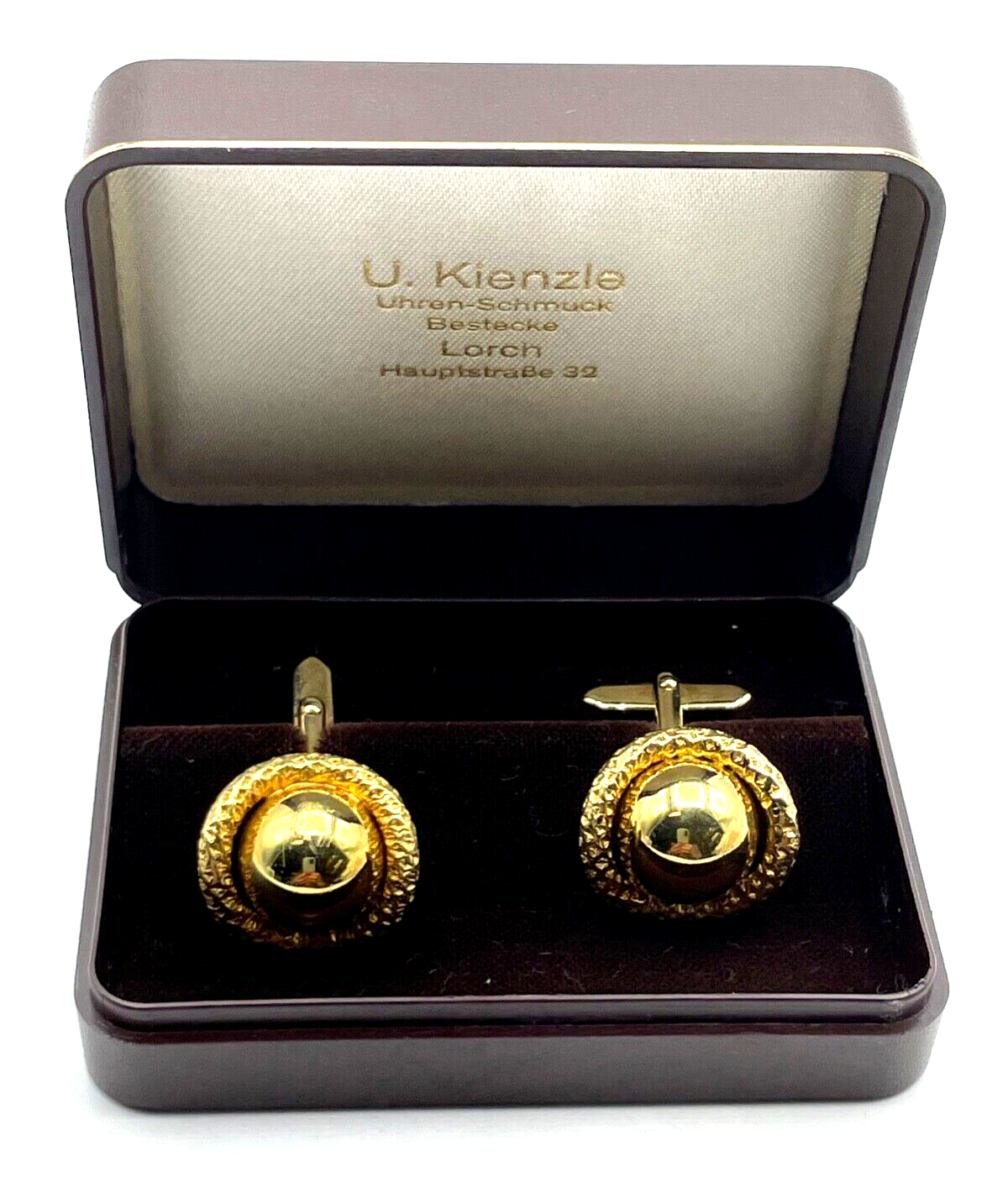 Sehr schöne Manschettenknöpfe wie neu Amerikaner Golddouble in Box elegant goldf0